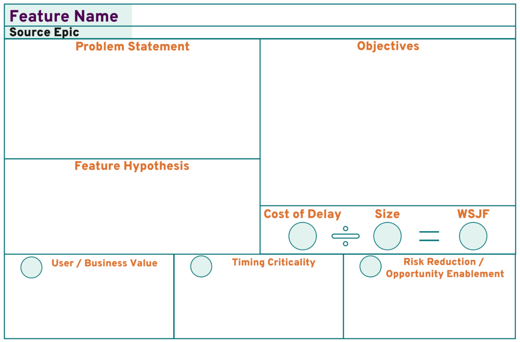 An empty feature template